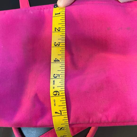 Victoria Secret Pink and Black Sequin Stripe Weekender Shoulder Tote Bag - Picture 6 of 9